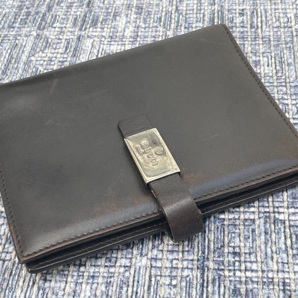 Gucci Other - GUCCI Notebook Cover Black Leather Agenda Schedule Note Book Made in Italy Auth
